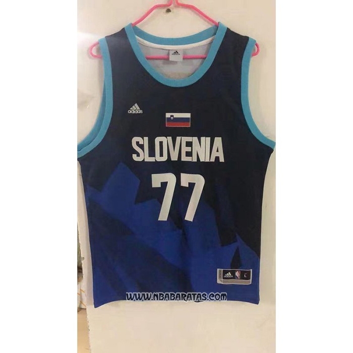 Camiseta Slovenia Luka Doncic #77 Tokyo 2021 Azul2